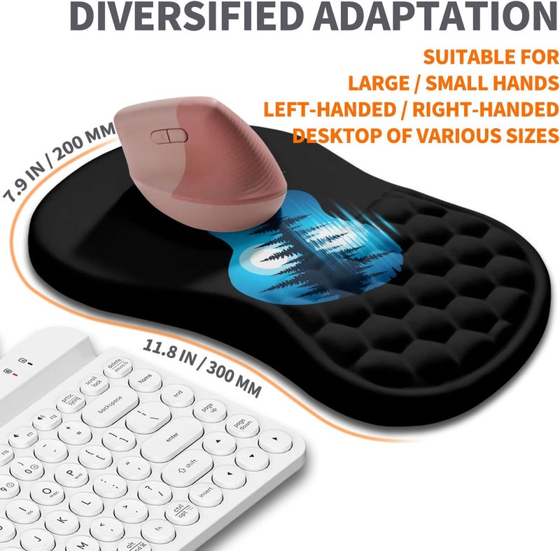 Armanza Ergonomic Joint Wrist Support Mouse Pad with Memory Foam Cushion Massage Bump, Carpal Tunnel Pain Relief Mousepad Slope Design for Wrist Rest, 11.8x7.9 in, Guitar - Image 5